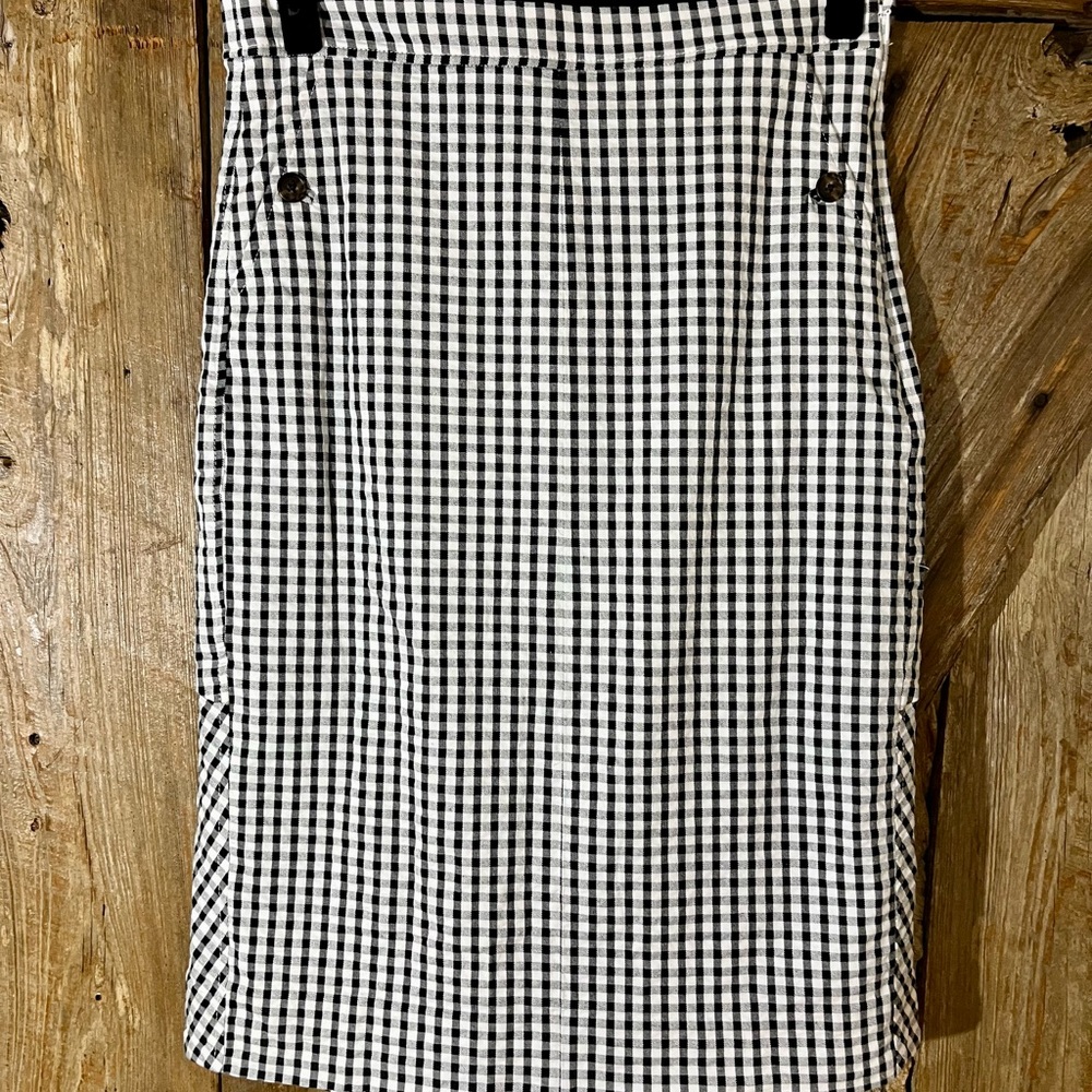 J. Crew Pencil Midi Skirt Gingham Black and white size 12